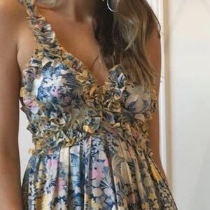 Alice McCall Floral Mini Dress in Blue, Pink, Yellow